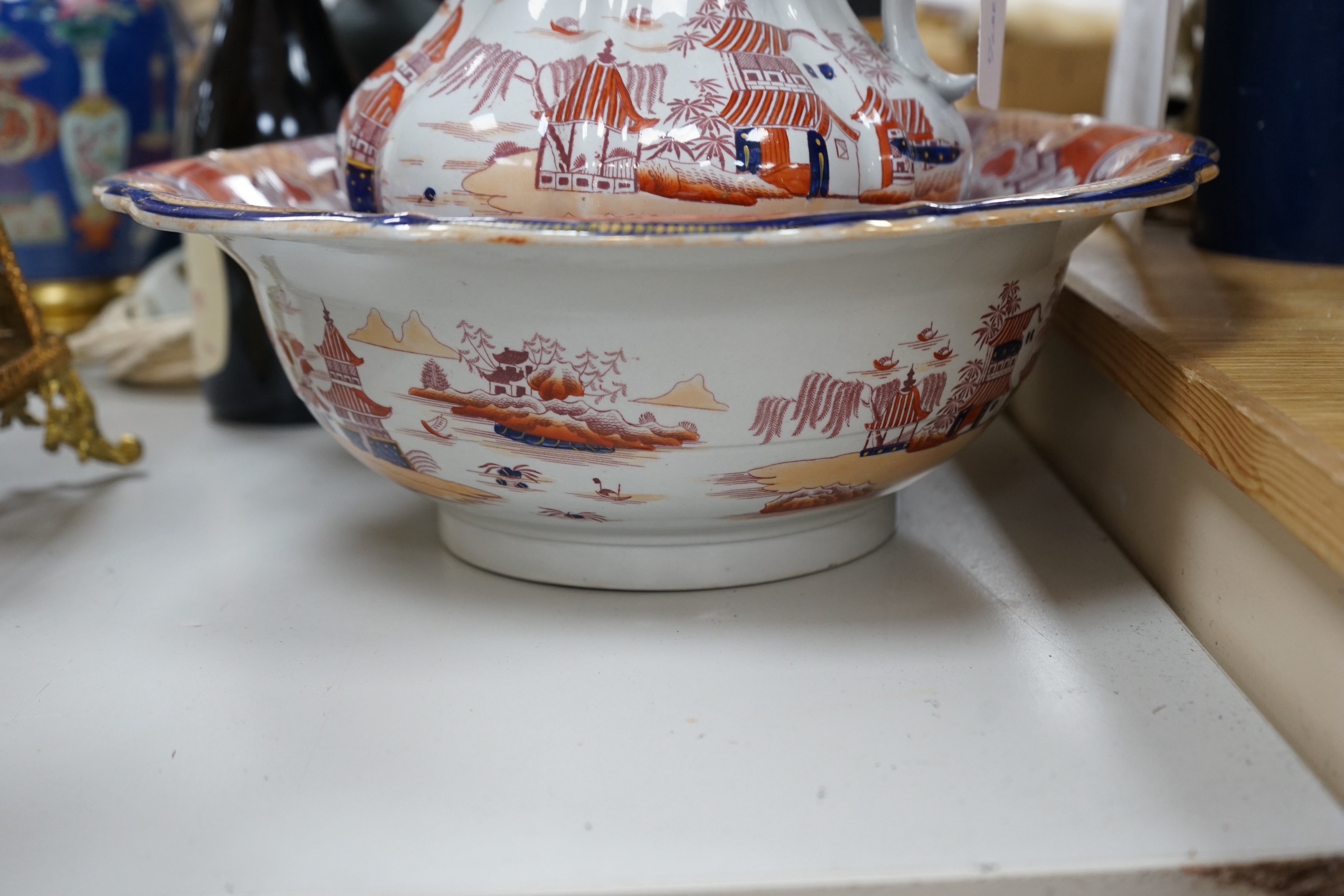 A Real Stone china jug and basin